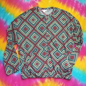 LULAROE SMALL JACKET LIGHT FUN PRINT AZTEC BRIGHT